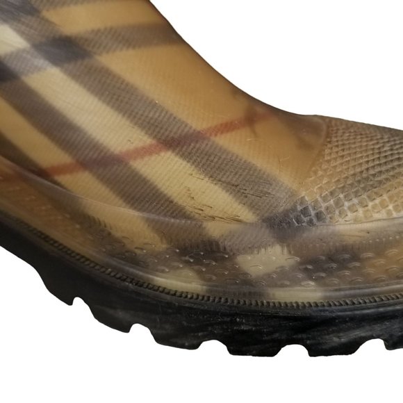 Burberry Haymarket Check Pattern Rubber Rain Boots size 9.5 womens - Picture 7 of 12